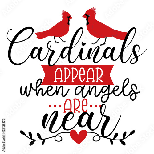 In Loving Memory lettering. illustration vector poster, background, postcard, banner, window. Cardinal. Vector illustration