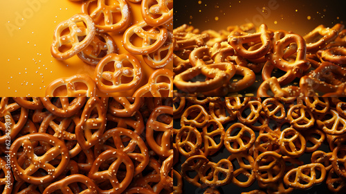 pretzels on black background