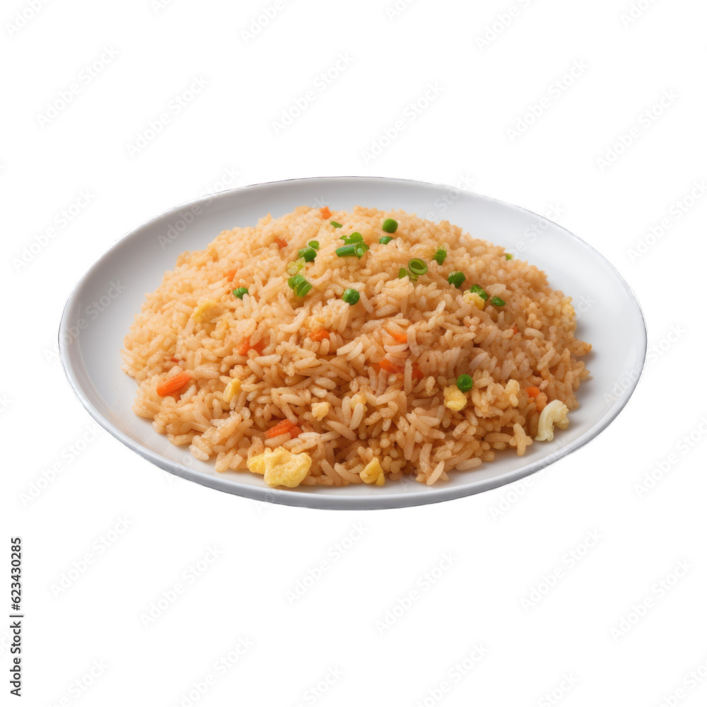 Fried Rice isolated on transparent background. Generative AI Fried Rice isolated on transparent background. Generative AI