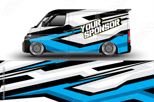 racing car wrap design for vehicle vinyl stickers and automotive company sticker livery 