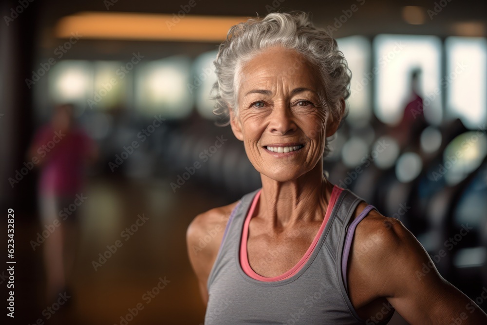 Portrait of senior lady, woman working out gym fitness, fitness concept, woman. Senior healthy lifestyle