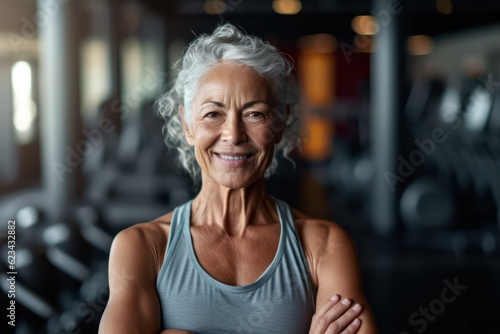 Portrait of senior lady  woman working out gym fitness  fitness concept  woman. Senior healthy lifestyle