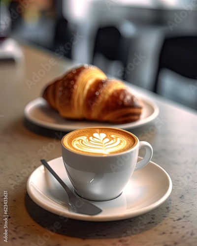 cup of coffee and croissant © MaverickMedia