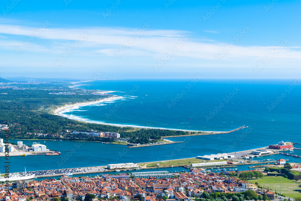 Aerial view of the City of Viana Do Castelo. Portugal