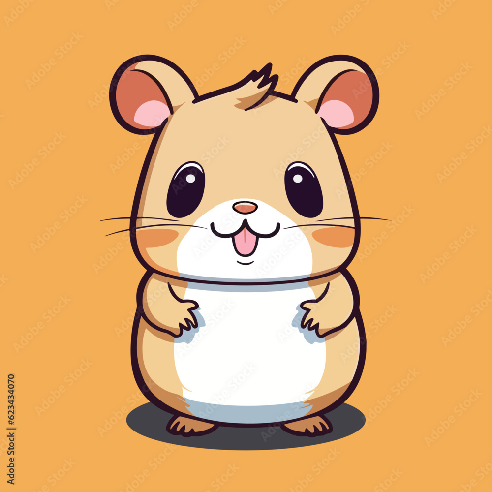 Cute Cartoon Hamster - Adorable Pocket Pet and Playful Rodent. Vector Illustration for Children and Baby. Flat Clipart of a Furry Creature Cute Cartoon Hamster - Adorable Pocket Pet and Playful Rodent. Vector Illustration for Children and Baby. Flat Clipart of a Furry Creature