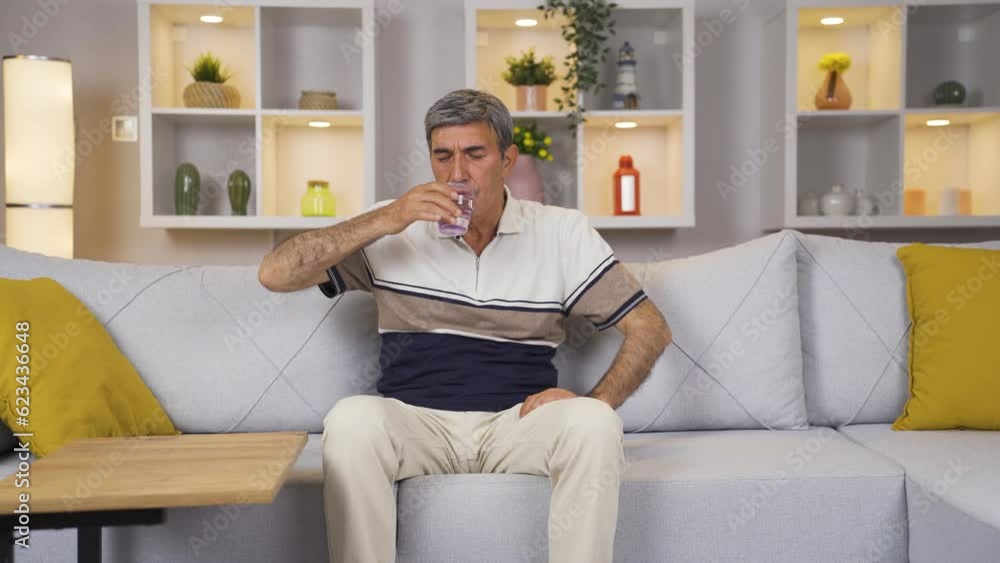 Old man drinking water for healthy life. Old man drinking water for healthy life.