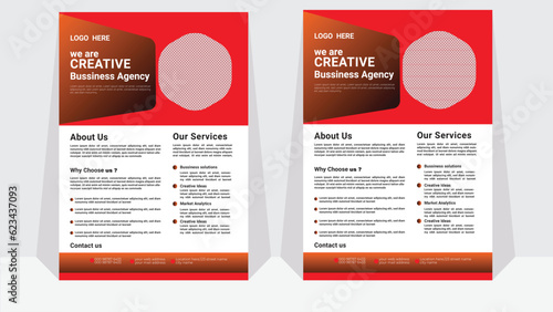  modern layout, annual report, poster, flyer in A4 with colorful triangles.Graphic design layout with triangle graphic elements and space for photo background.