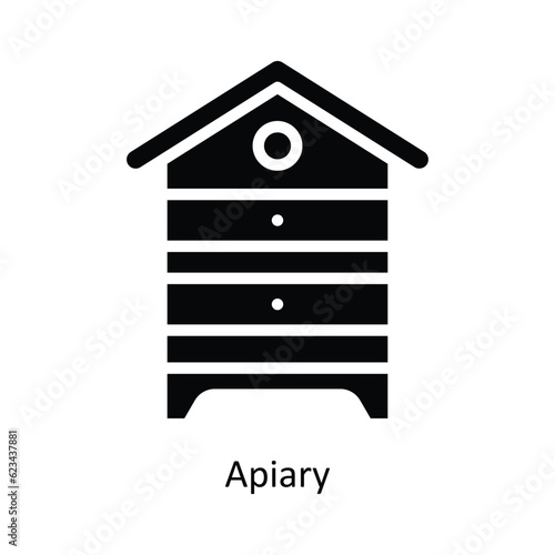 Apiary Vector Solid Icon Design illustration. Nature and ecology Symbol on White background EPS 10 File