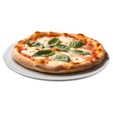 Margherita Pizza isolated on transparent background. Generative AI
