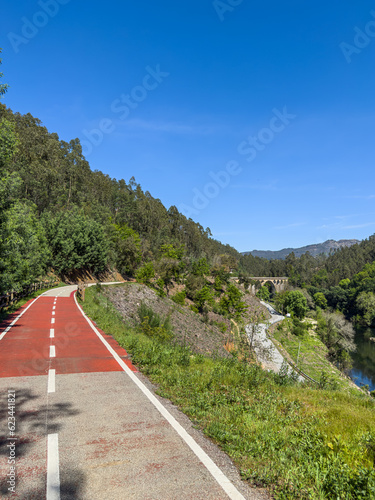 Ecopista do vouga. Old railway line reconverted into an eco-track where you can walk and riding a bicycle. Sever do Vouga, Aveiro, Portugal photo