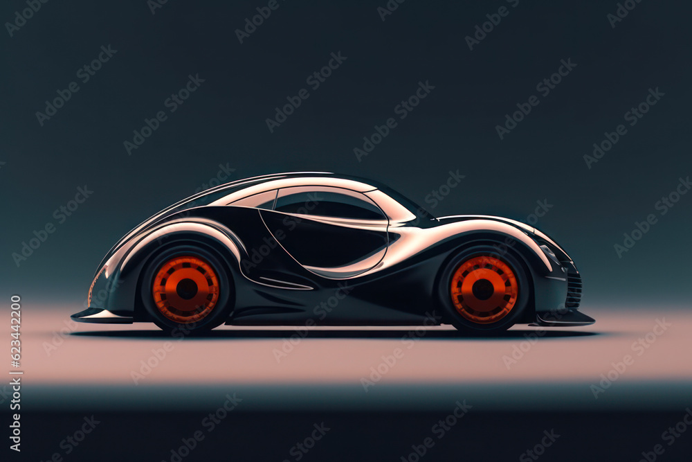 Naklejka premium futuristic modern mini car generative ai