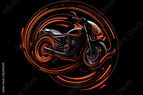 sport bike futuristic logo illuminated motorcycle generative ai photo