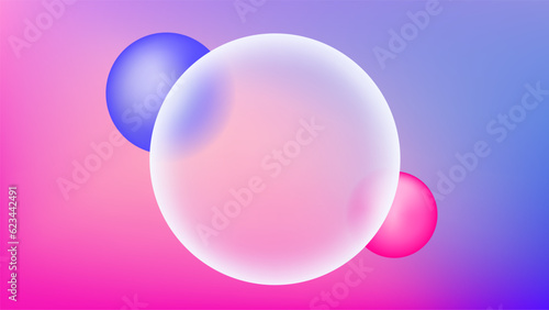 Glassmorphism gradient design with round shape frame. Glass morphism background with geometric glossy matte circle overlay. Minimal banner creative layout. Modern smooth dynamic illustration.