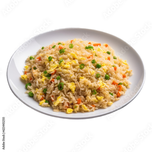 Egg Fried Rice isolated on transparent background. Generative AI