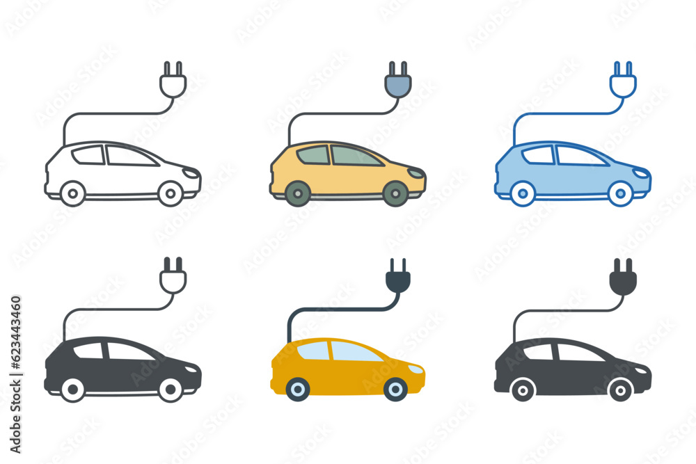Electric Car Icon symbol template for graphic and web design collection logo vector illustration