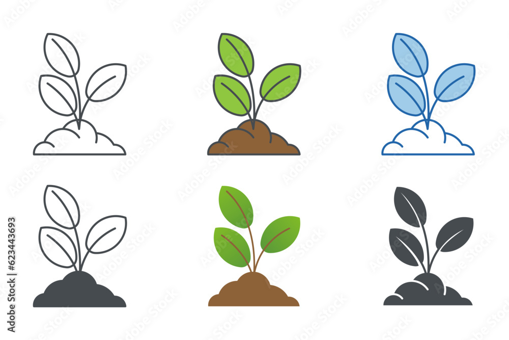 Seedling Icon symbol template for graphic and web design collection logo vector illustration