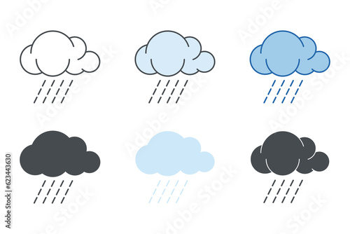 Rain Cloud Icon symbol template for graphic and web design collection logo vector illustration
