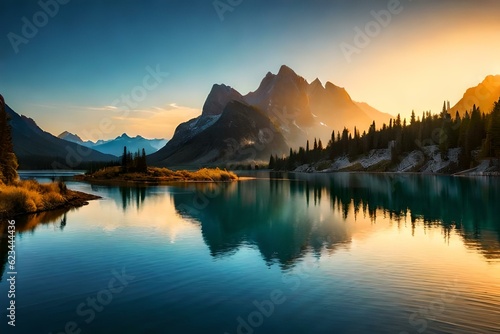 mountain reflection in lake
