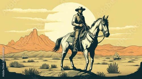 Silhoette of a cowboy in the WIld West