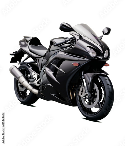 Speed Demon: Sport Motorbike on Transparent Background