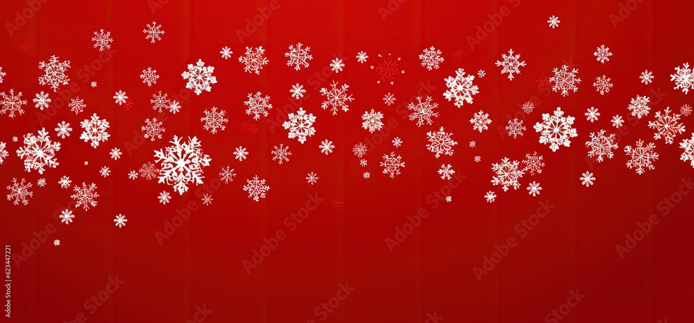 Red background with snowflakes, christmas concept. Generative AI Red background with snowflakes, christmas concept. Generative AI