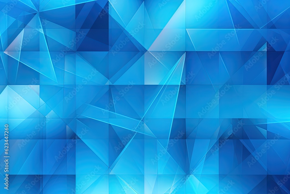 Abstract blue background with geometric shapes. Generative AI