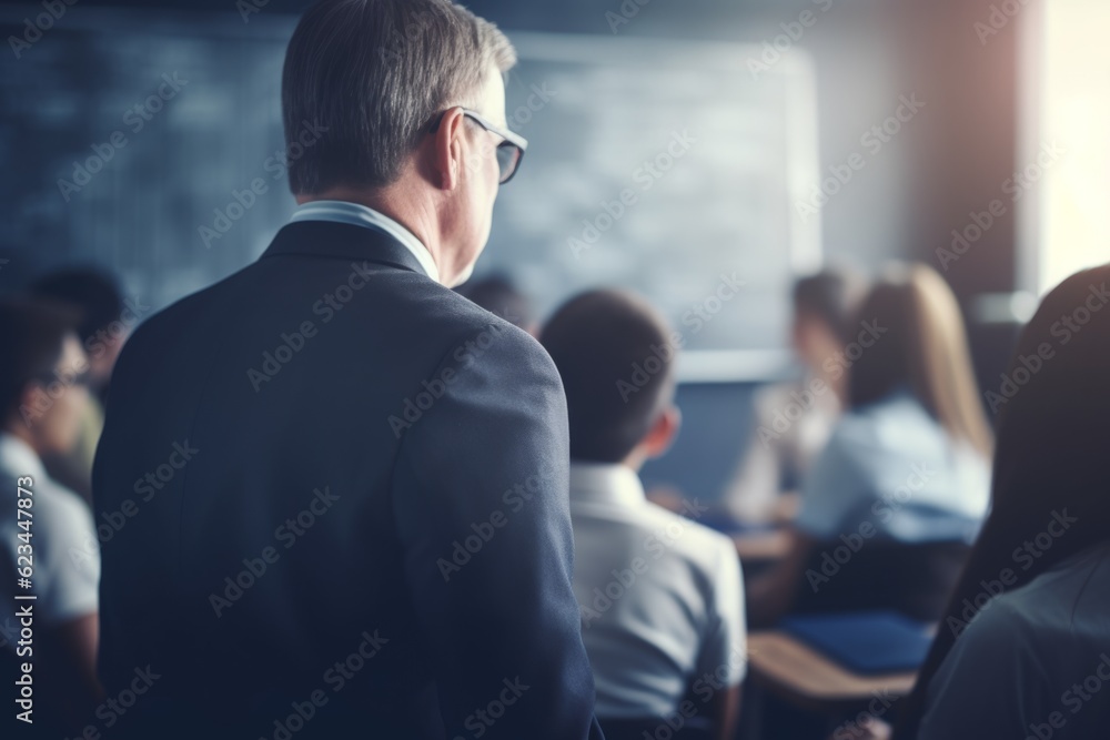 Educational lesson lecture academic presentation school university college class classroom man male teacher teach explain task to students education math science language study business presentation Educational lesson lecture academic presentation school university college class classroom man male teacher teach explain task to students education math science language study business presentation