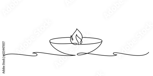 Diwali candles line art style. diwali element vector eps 10