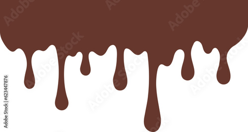 Melted Chocolate Dripping Border Illustration