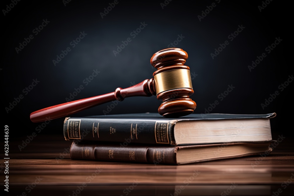 Judge gavel, background, justice concept. Generative AI Judge gavel, background, justice concept. Generative AI