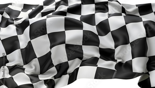 checkered flag waving, white background, wallpaper, Checkered black and white racing flag © Baloch