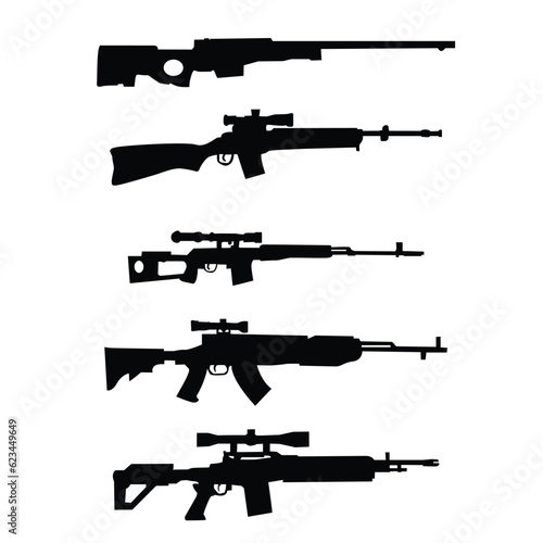 Weapons. Set of rifles