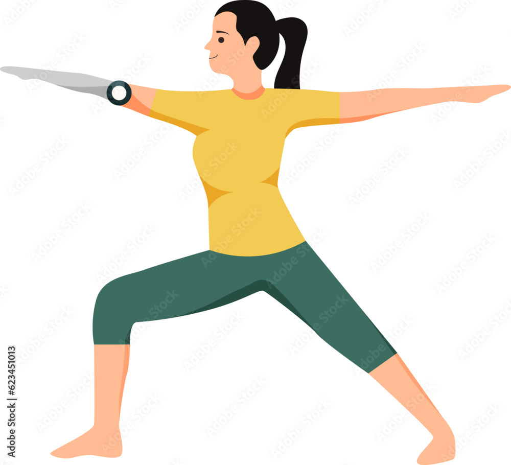 warrior yoga asana pose illustration warrior yoga asana pose illustration