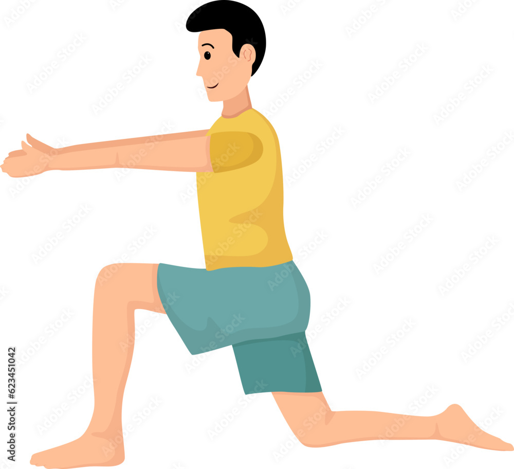 Anjaneyasana yoga asana pose illustration Anjaneyasana yoga asana pose illustration