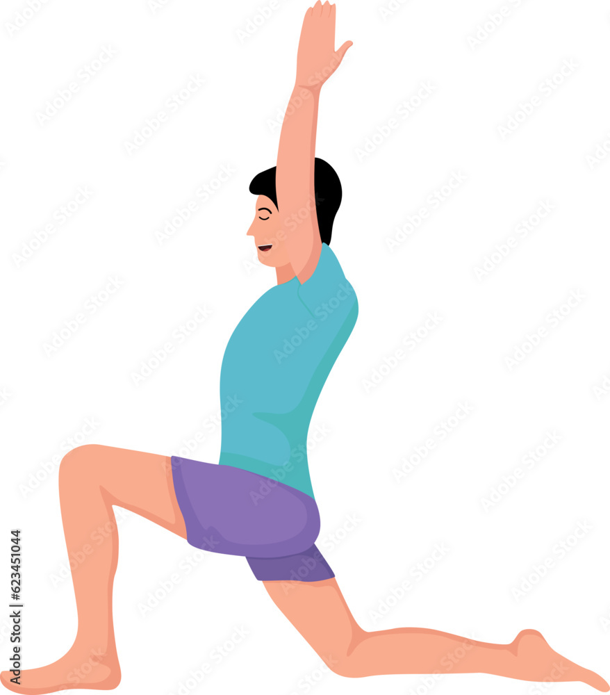 Anjaneyasana yoga asana pose illustration