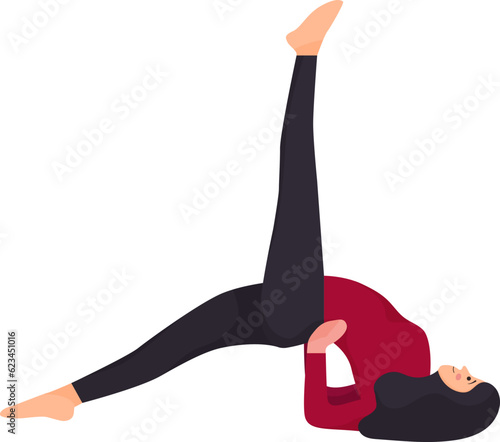 One yoga asana pose illustration