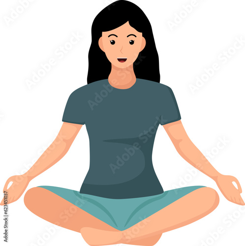 Sukhasana yoga asana pose illustration