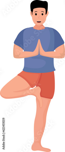 tree yoga asana pose illustration