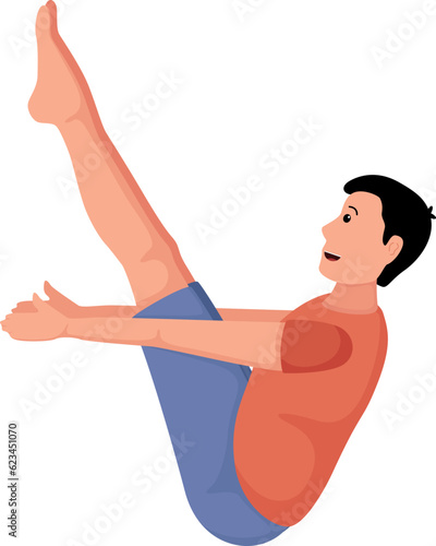 Navasana yoga asana pose illustration