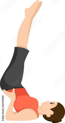 shoulderstand yoga asana pose illustration
