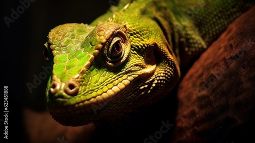Close up portrait of a lizard in the Amazon forest  Generative AI