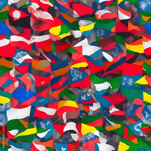 image displaying a collection of flags representing various indigenous nations, symbolizing unity, resilience, and the diversity of indigenous cultures around the world photo