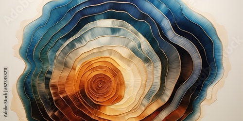 AI Generated. AI Generative. Abstract geometric tree forest stump rings circles. Watercolor draw paint sketch decoration poster design. Graphic Art