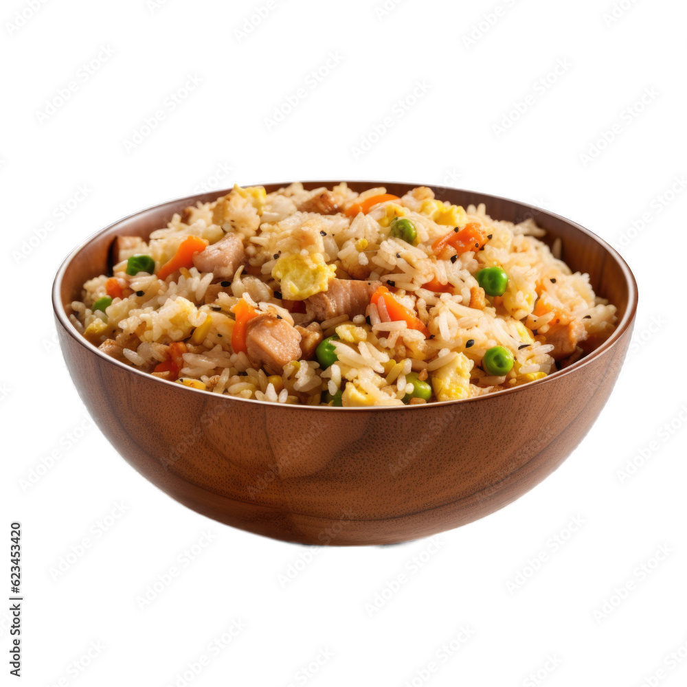 Fried Rice isolated on transparent background. Generative AI Fried Rice isolated on transparent background. Generative AI