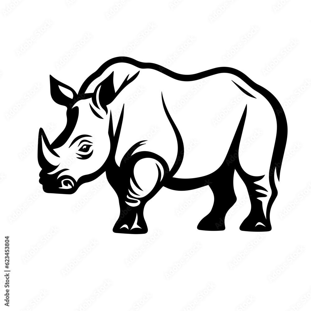 rhino silhouette illustration 