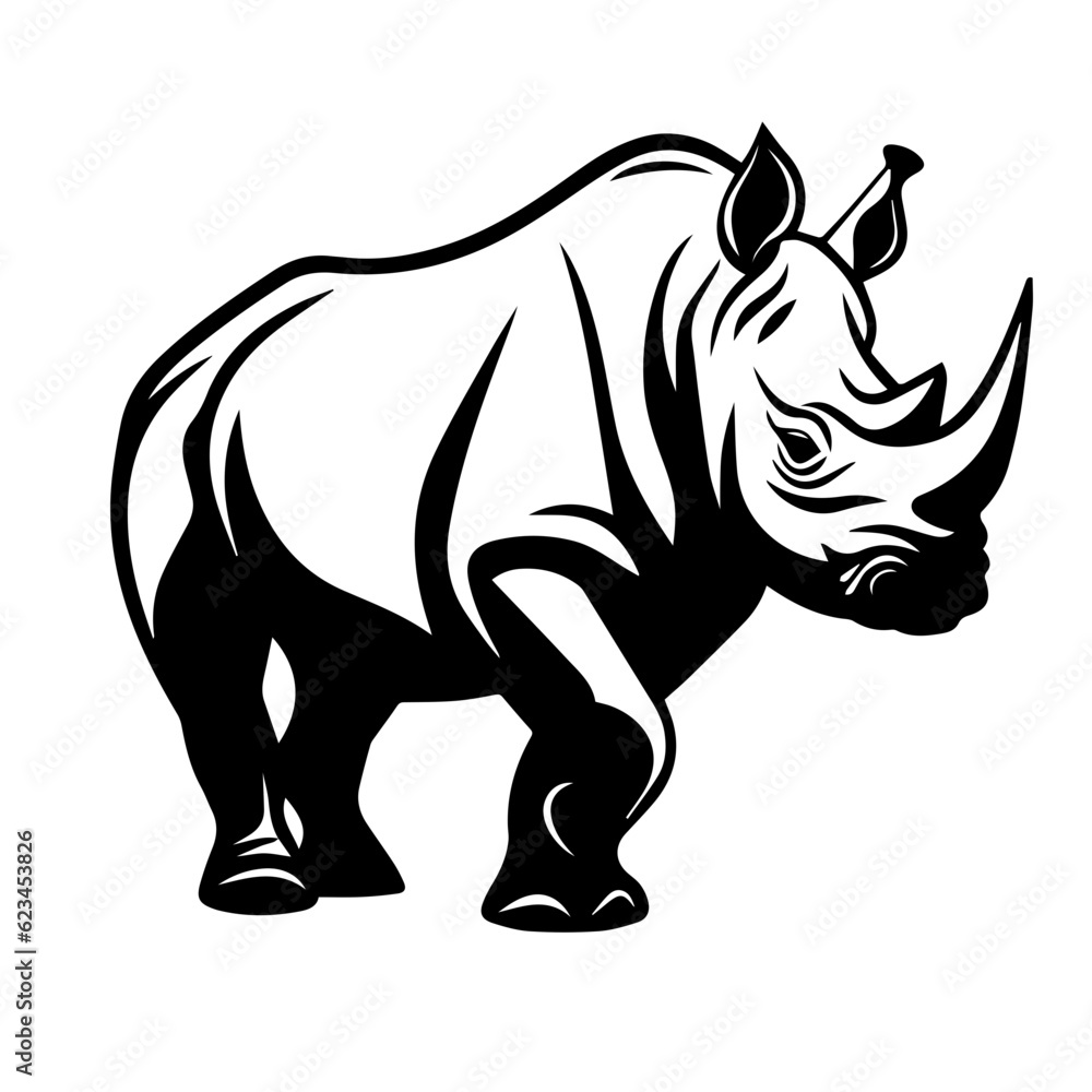 rhino silhouette illustration 