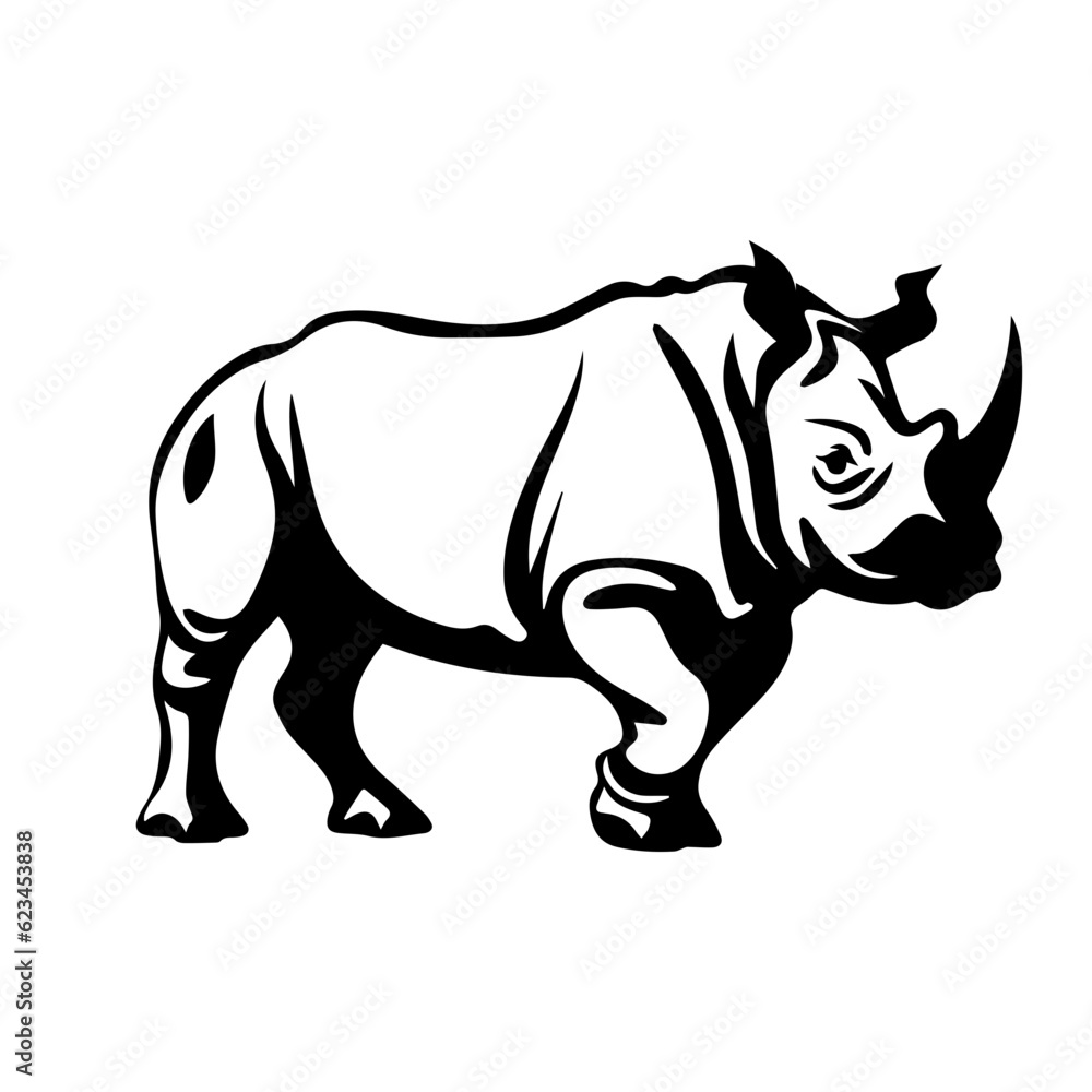 rhino silhouette illustration 