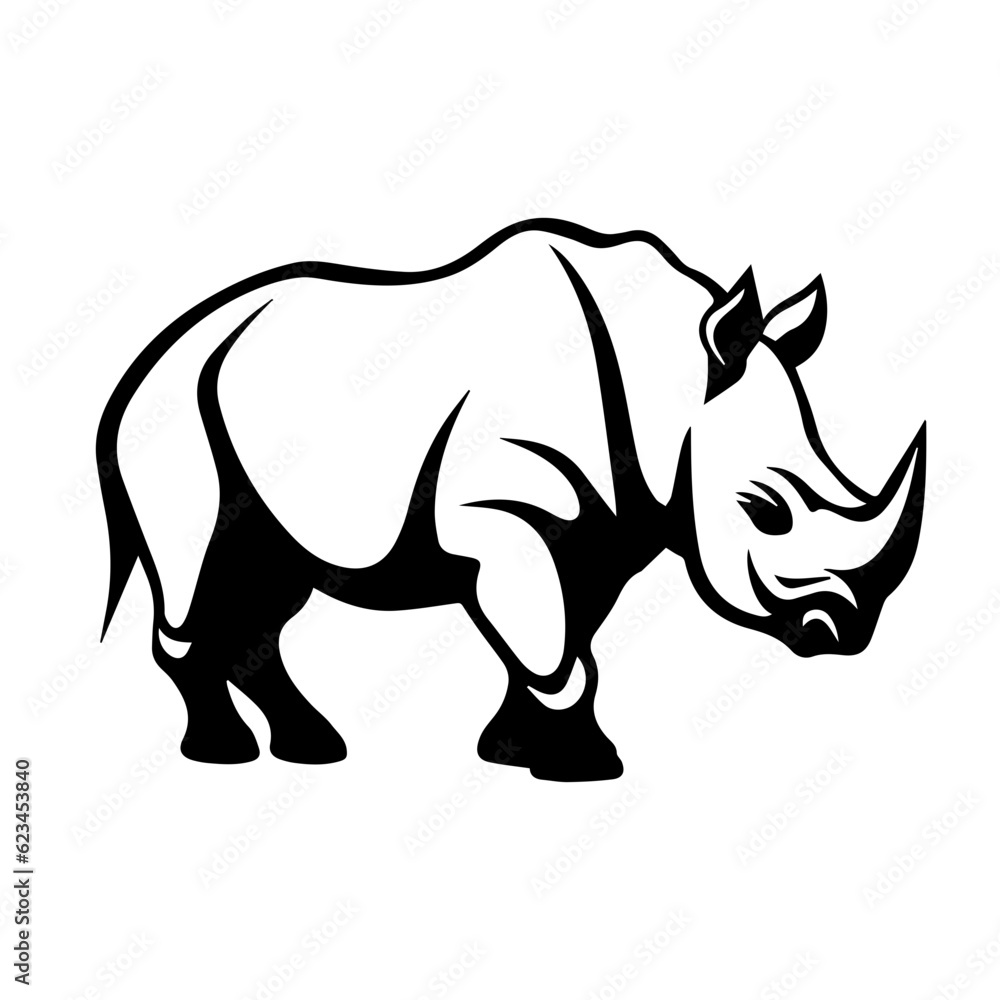 Obraz premium rhino silhouette illustration 