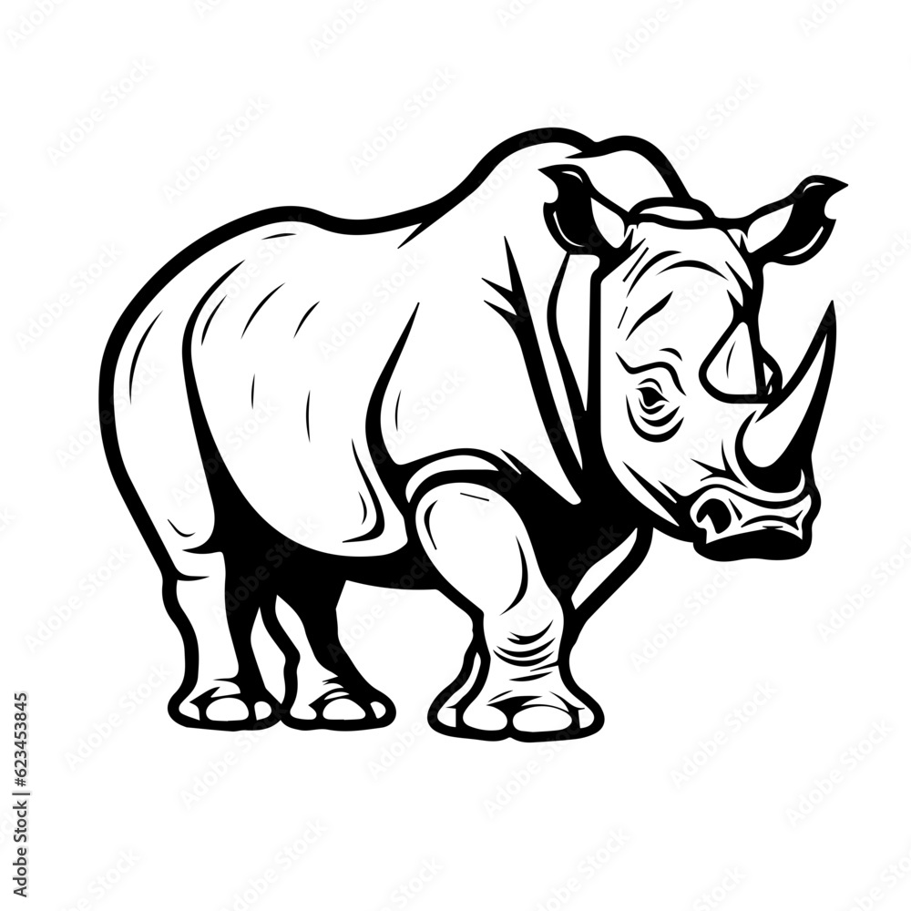 Obraz premium rhino silhouette illustration 
