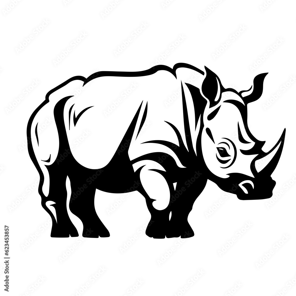 Obraz premium rhino silhouette illustration 